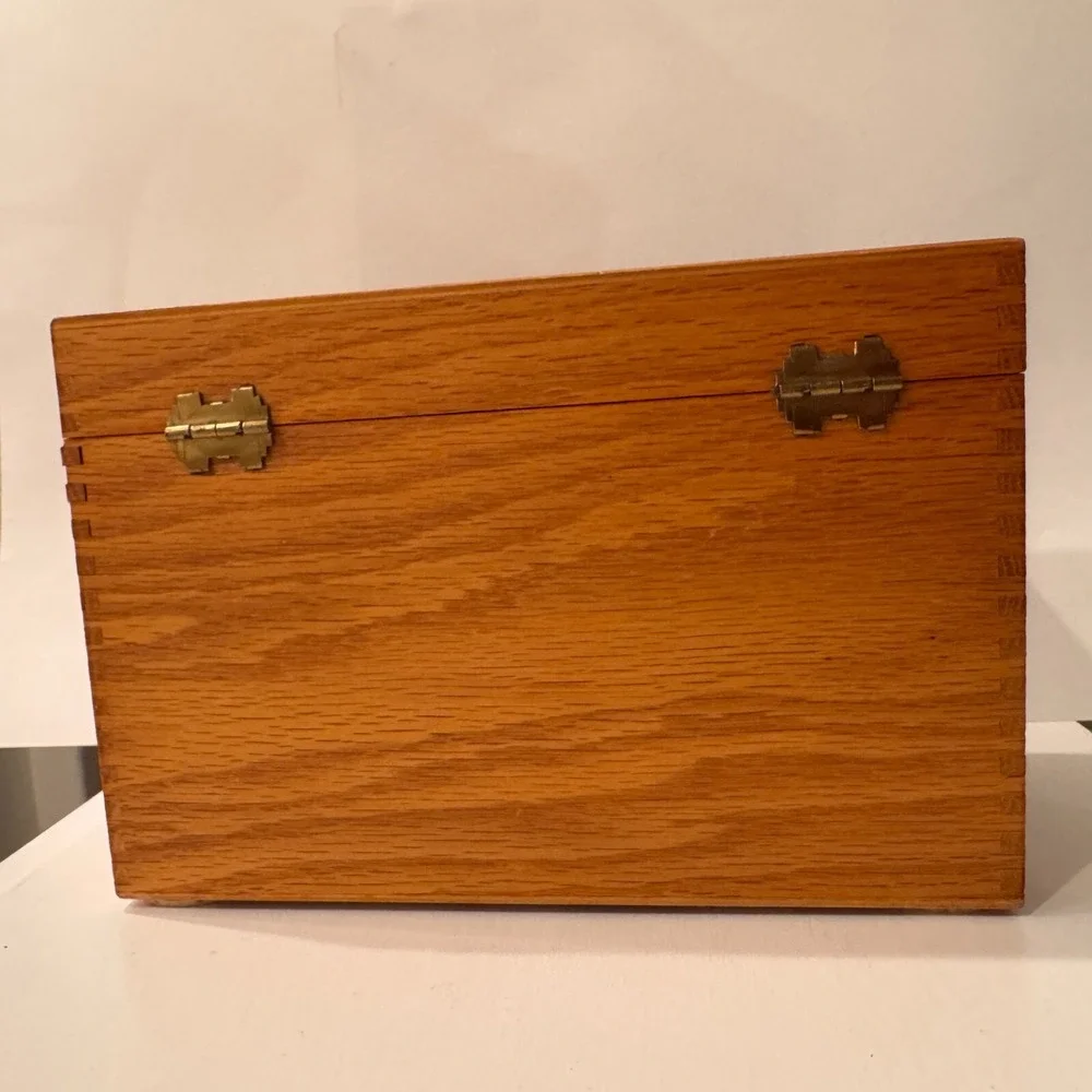 Vintage Wooden Jewelry Box Hinged Hidden Drawer Design Folk Art Detail‎